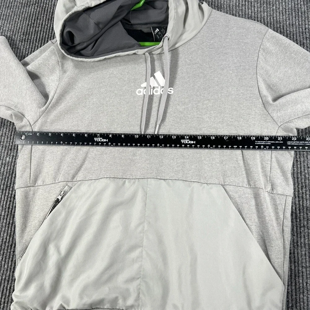 Adidas Hoodie Sweatshirt Mens Size Medium Gray Long Sleeve Activewear Sharp